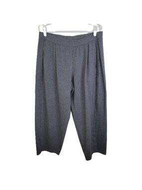 Eileen Fisher Organic Cotton Cropped Ankle Lantern Pants Light Gray Women's SZ L